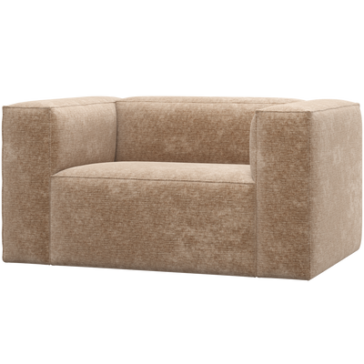 BEAN ARMCHAIR CHENILLE VELVET PEACH PINK