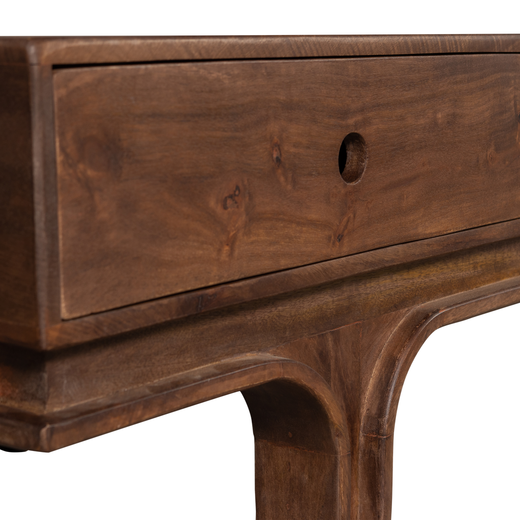STAES TV UNIT 3 DRAWERS MANGO WOOD WALNUT