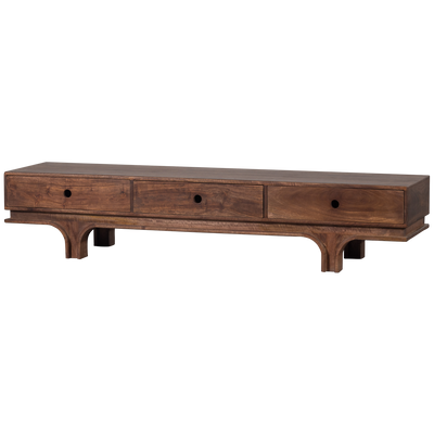 STAES TV UNIT 3 DRAWERS MANGO WOOD WALNUT