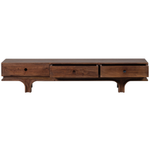 Laden Sie das Bild in den Galerie-Viewer, STAES TV UNIT 3 DRAWERS MANGO WOOD WALNUT