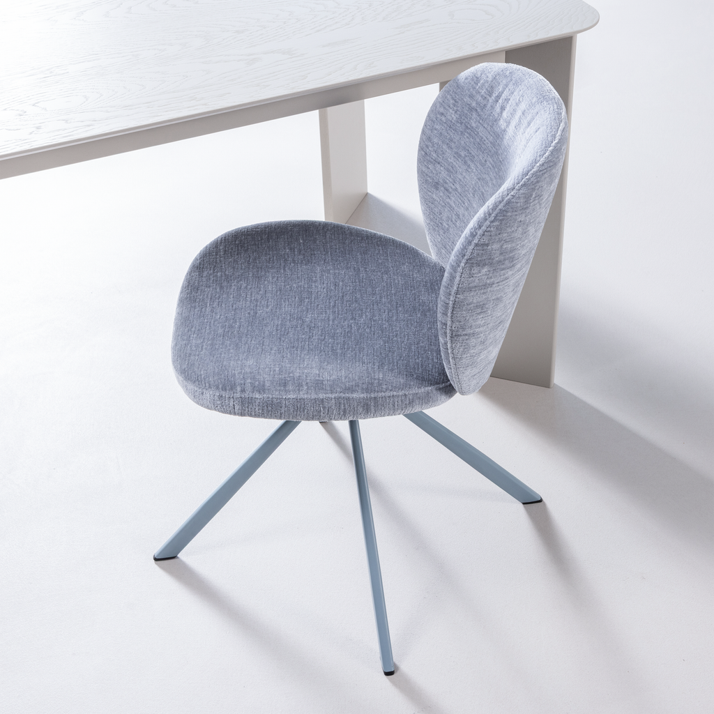 FEMKE DINING CHAIR CHENILLE BLUE