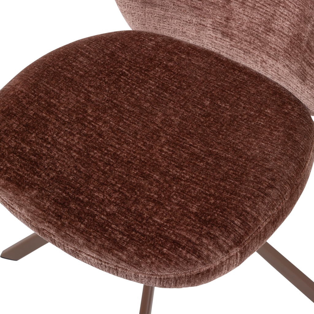 FEMKE DINING CHAIR CHENILLE BROWN