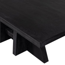 Carica l'immagine nel visualizzatore di Gallery, KEAN DINING TABLE WITH CENTRE LEG MANGO WOOD BLACK 220x100CM