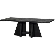 Carica l'immagine nel visualizzatore di Gallery, KEAN DINING TABLE WITH CENTRE LEG MANGO WOOD BLACK 220x100CM