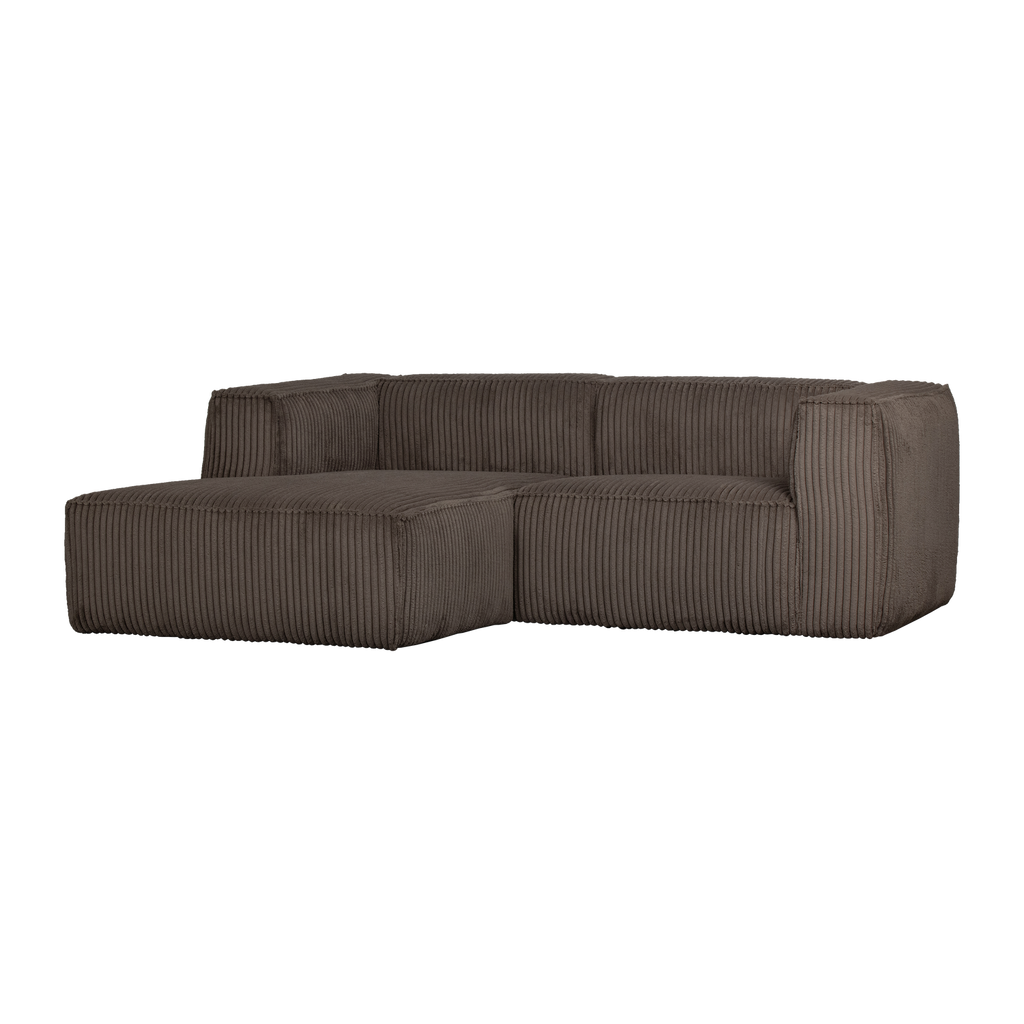 BEAN CHAISE LONGUE SOFA LEFT RIB FABRIC MUD
