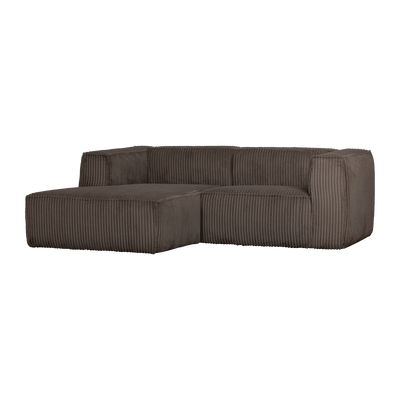 BEAN CHAISE LONGUE SOFA LEFT RIB FABRIC MUD