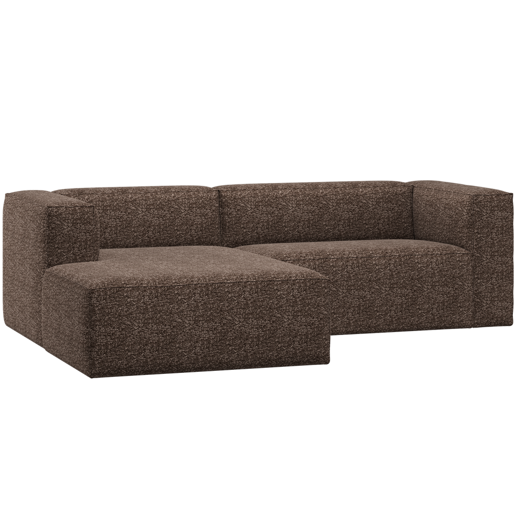 BEAN CHAISE LONGUE SOFA LEFT BROWN MELANGE