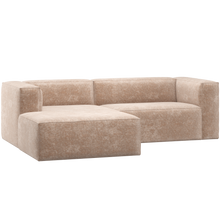 Load image into Gallery viewer, BEAN CHAISE LONGUE SOFA LEFT CHENILLE VELVET NATURAL