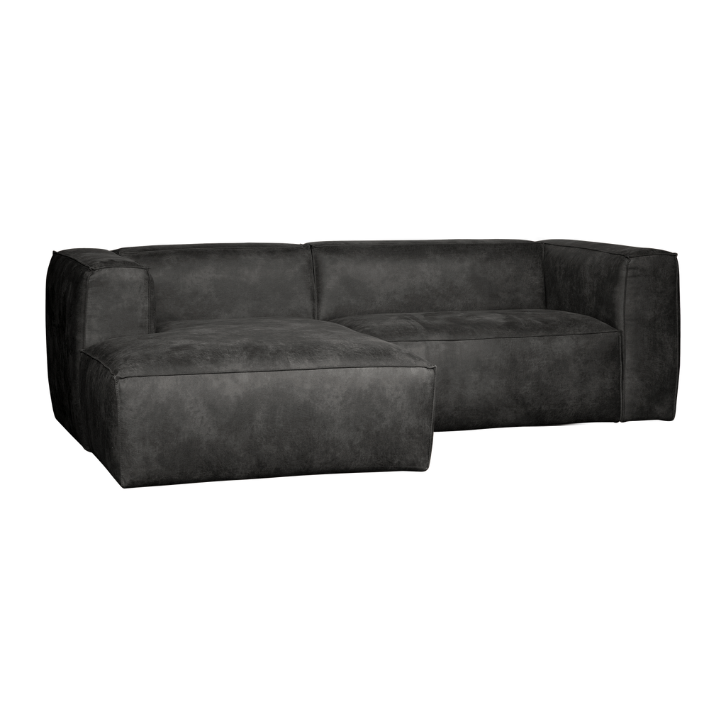 BEAN CHAISE LONGUE SOFA LEFT ECO LEATHER BLACK