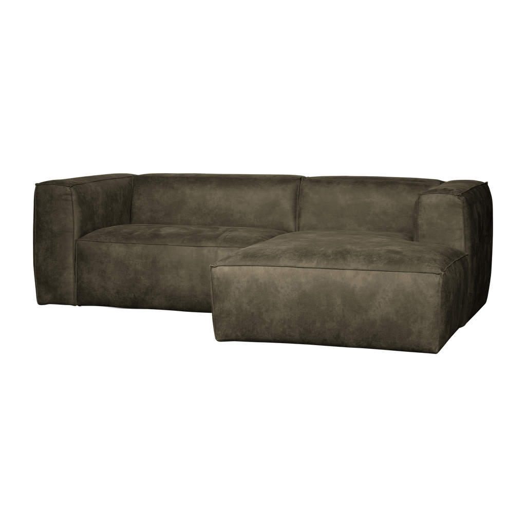 BEAN CHAISE LONGUE SOFA RIGHT ECO LEATHER ARMY