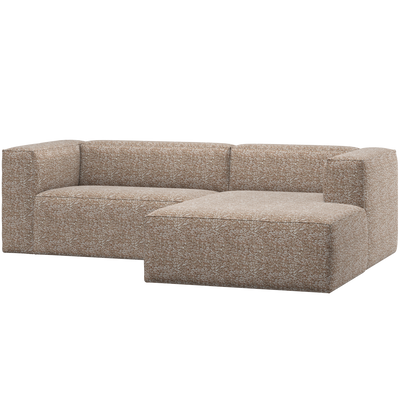 BEAN CHAISE LONGUE SOFA RIGHT LIGHT BROWN MELANGE