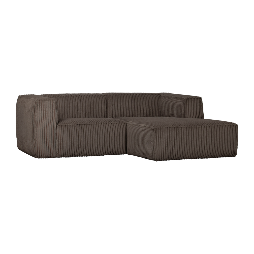 BEAN CHAISE LONGUE SOFA RIGHT RIB FABRIC MUD