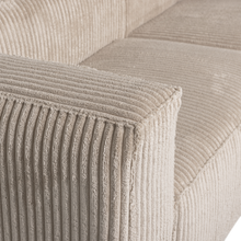 Load image into Gallery viewer, BEAN CHAISE LONGUE SOFA RIGHT RIB FABRIC TRAVERTIN