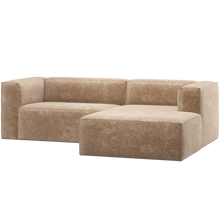 Laden Sie das Bild in den Galerie-Viewer, BEAN CHAISE LONGUE SOFA RIGHT CHENILLE VELVET PEACH PINK