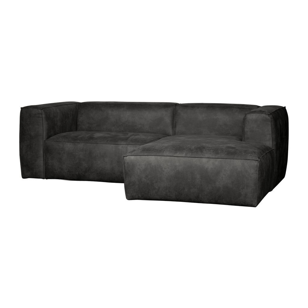 BEAN CHAISE LONGUE SOFA RIGHT ECO LEATHER BLACK