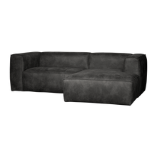 Laden Sie das Bild in den Galerie-Viewer, BEAN CHAISE LONGUE SOFA RIGHT ECO LEATHER BLACK