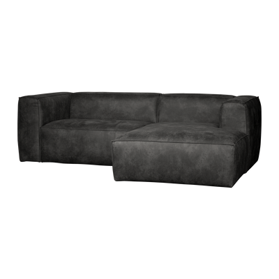 BEAN CHAISE LONGUE SOFA RIGHT ECO LEATHER BLACK