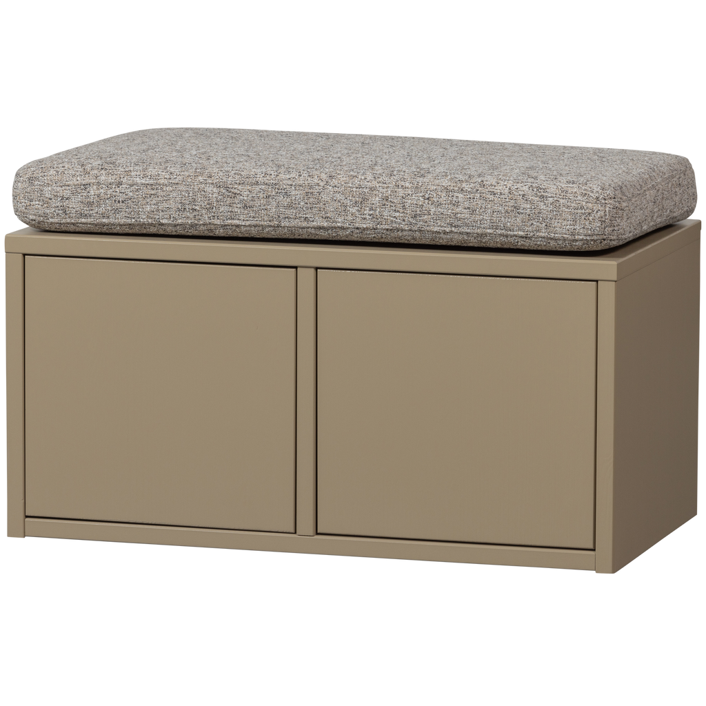 TURNER STORAGE BENCH PINE MUD WITH SEATCUSHION KHAKI [fsc]