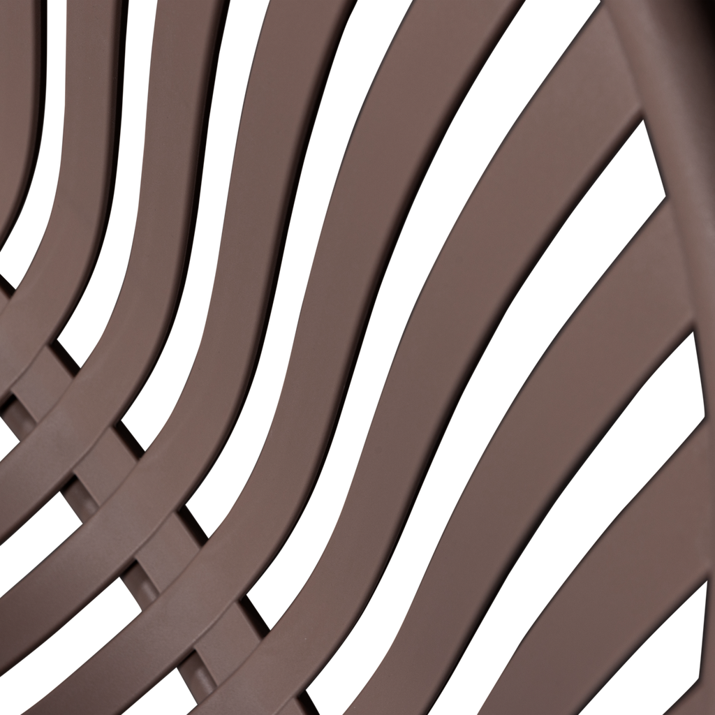 BRUCE GARDEN LOUNGE CHAIR + HOCKER PP/METAL PURPLE/BROWN