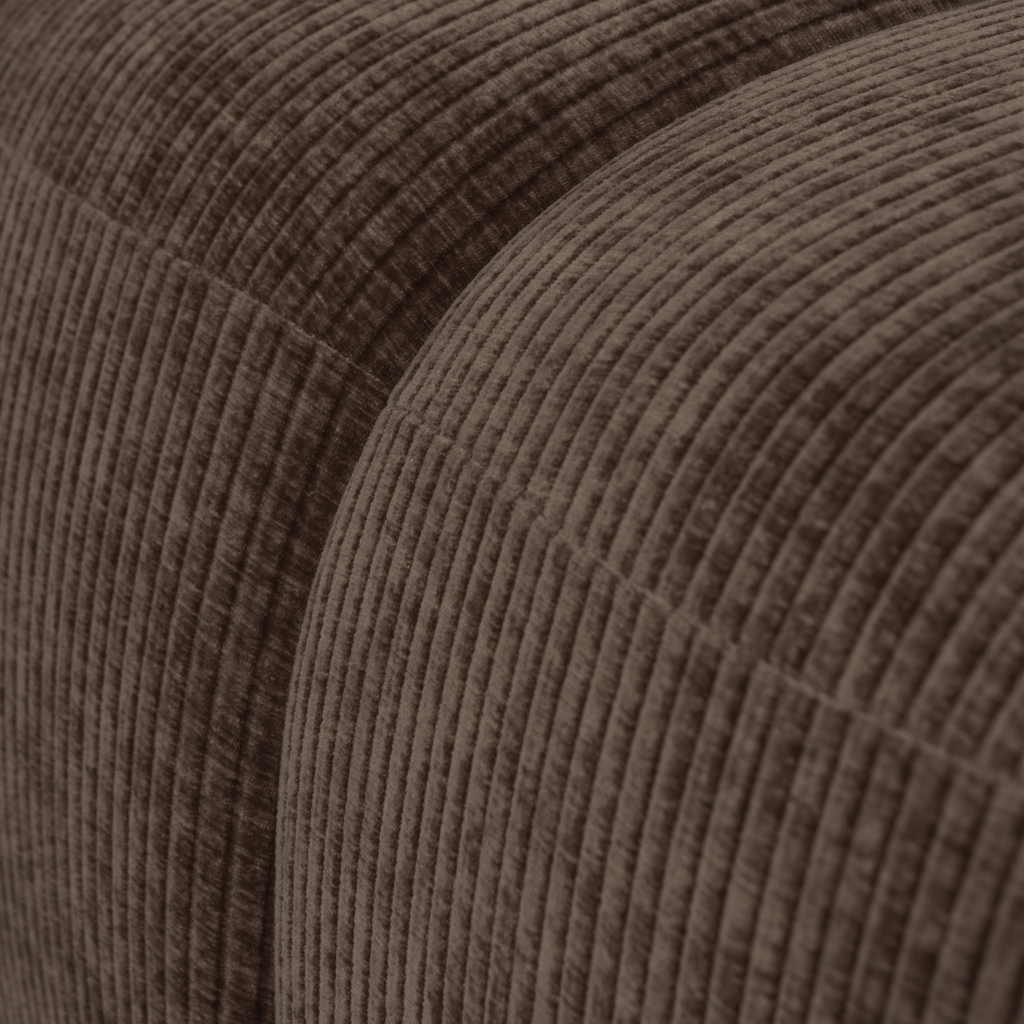 MOJO POUF WOVEN RIB FABRIC BROWN