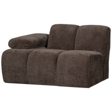 Laden Sie das Bild in den Galerie-Viewer, MOJO 1-SEATER ELEMENT ARM LEFT RIB FABRIC BROWN