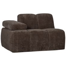 Laden Sie das Bild in den Galerie-Viewer, MOJO 1-SEATER ELEMENT ARM LEFT RIB FABRIC BROWN