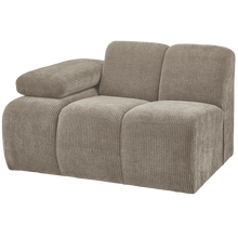 Laden Sie das Bild in den Galerie-Viewer, MOJO 1-SEATER ELEMENT ARM LEFT RIB FABRIC DARK SAND