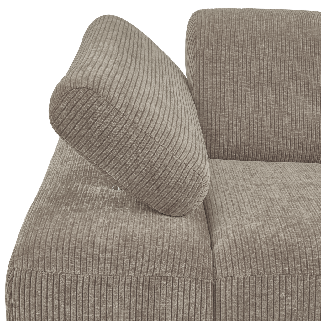 MOJO 1-SEATER ELEMENT ARM LEFT RIB FABRIC DARK SAND