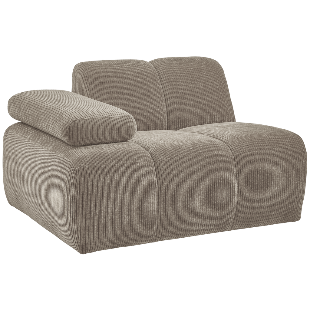 MOJO 1-SEATER ELEMENT ARM LEFT RIB FABRIC DARK SAND