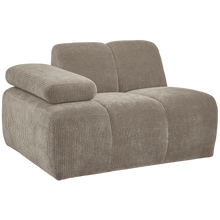 Laden Sie das Bild in den Galerie-Viewer, MOJO 1-SEATER ELEMENT ARM LEFT RIB FABRIC DARK SAND