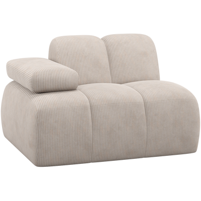 MOJO 1-SEATER ELEMENT ARM LEFT RIB FABRIC ECRU