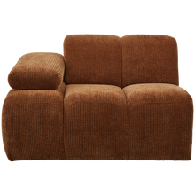 Charger l'image dans la galerie, MOJO 1-SEATER ELEMENT ARM LEFT RIB FABRIC RUST BROWN