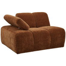Charger l'image dans la galerie, MOJO 1-SEATER ELEMENT ARM LEFT RIB FABRIC RUST BROWN