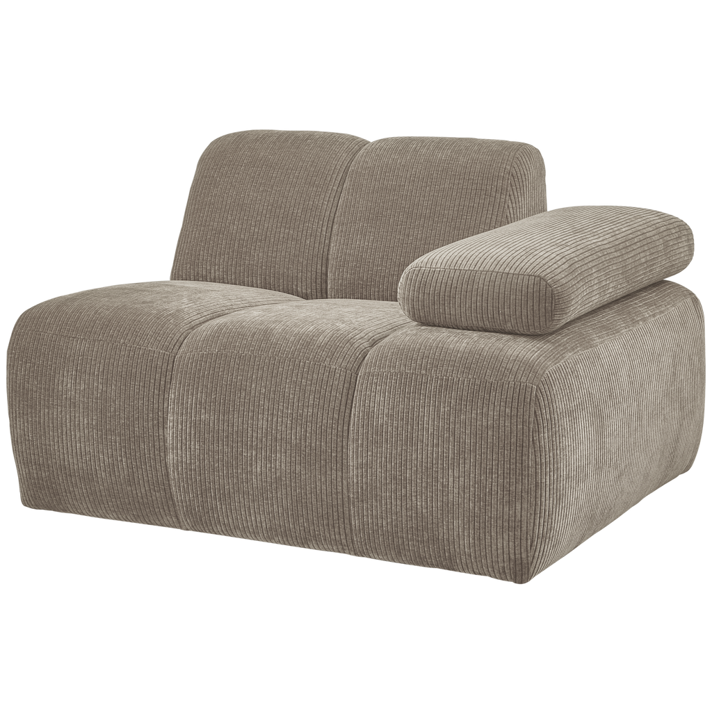 MOJO 1-SEATER ELEMENT ARM RIGHT RIB FABRIC DARK SAND