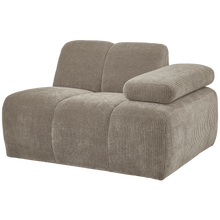 Laden Sie das Bild in den Galerie-Viewer, MOJO 1-SEATER ELEMENT ARM RIGHT RIB FABRIC DARK SAND
