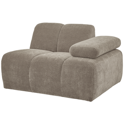 MOJO 1-SEATER ELEMENT ARM RIGHT RIB FABRIC DARK SAND