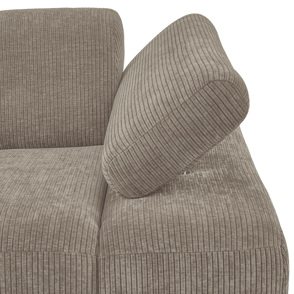 MOJO 1-SEATER ELEMENT ARM RIGHT RIB FABRIC DARK SAND
