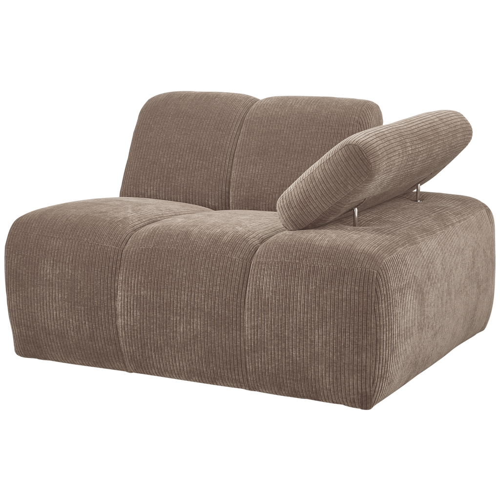 MOJO 1-SEATER ELEMENT ARM RIGHT RIB FABRIC DARK SAND