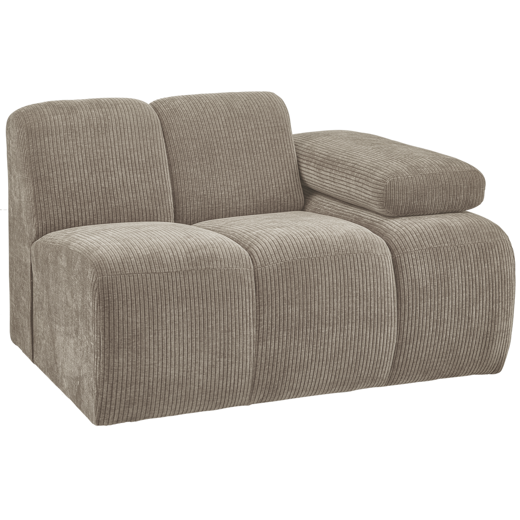 MOJO 1-SEATER ELEMENT ARM RIGHT RIB FABRIC DARK SAND