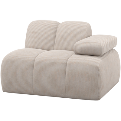 MOJO 1-SEATER ELEMENT ARM RIGHT RIB FABRIC ECRU