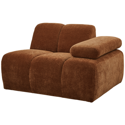 MOJO 1-SEATER ELEMENT ARM RIGHT RIB FABRIC RUST BROWN