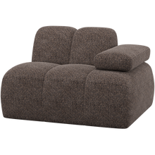 Laden Sie das Bild in den Galerie-Viewer, MOJO 1-SEATER ELEMENT ARM RIGHT WOOLLY FABRIC BROWN