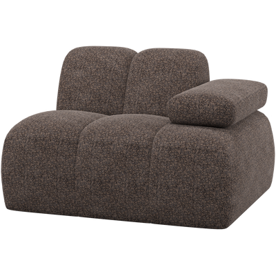 MOJO 1-SEATER ELEMENT ARM RIGHT WOOLLY FABRIC BROWN
