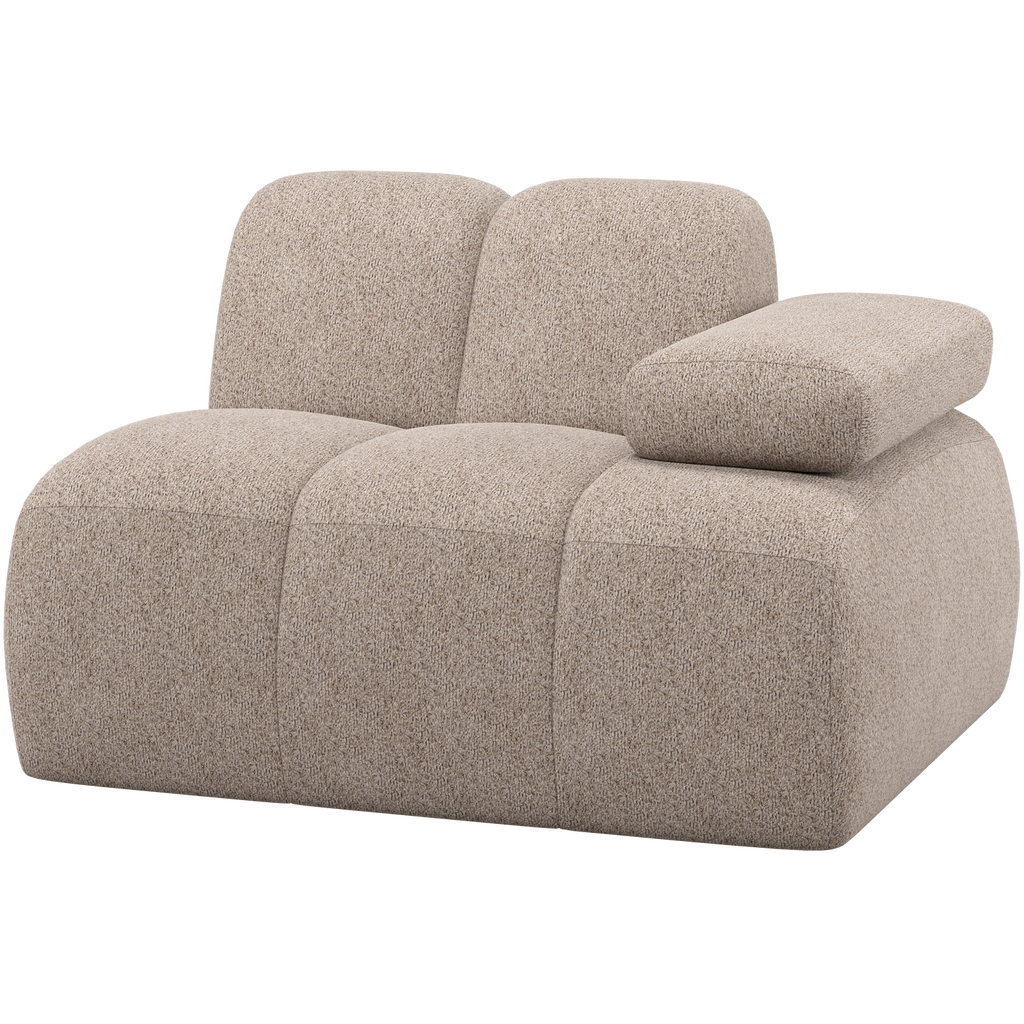MOJO 1-SEATER ELEMENT ARM RIGHT WOOLLY FABRIC DARK SAND