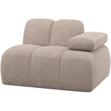 Laden Sie das Bild in den Galerie-Viewer, MOJO 1-SEATER ELEMENT ARM RIGHT WOOLLY FABRIC DARK SAND