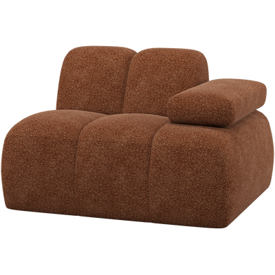 MOJO 1-SEATER ELEMENT ARM RIGHT WOOLLY FABRIC RUST BROWN