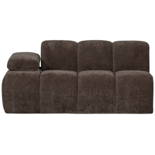 Laden Sie das Bild in den Galerie-Viewer, MOJO 1,5-SEATER ELEMENT ARM LEFT RIB FABRIC BROWN