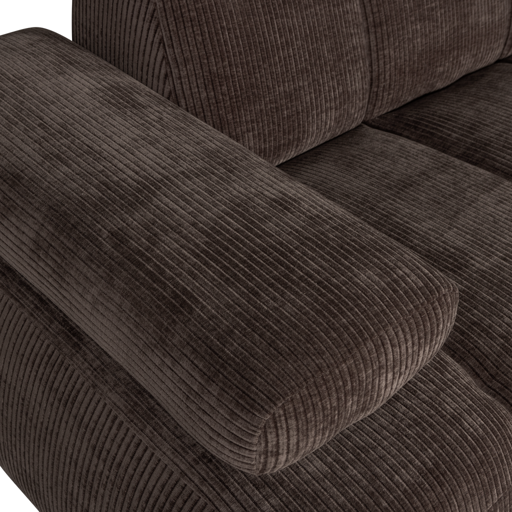 MOJO 1,5-SEATER ELEMENT ARM LEFT RIB FABRIC BROWN