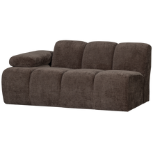 Laden Sie das Bild in den Galerie-Viewer, MOJO 1,5-SEATER ELEMENT ARM LEFT RIB FABRIC BROWN