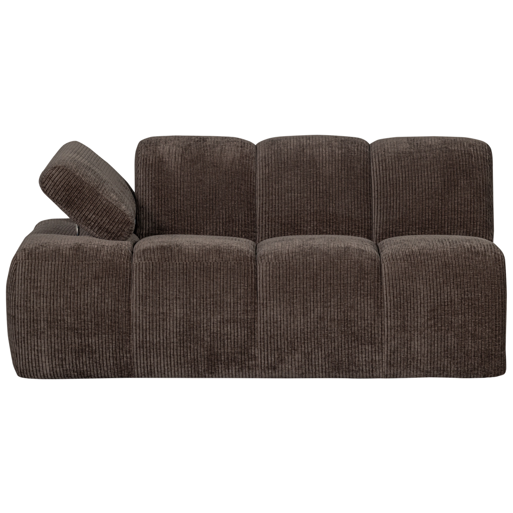 MOJO 1,5-SEATER ELEMENT ARM LEFT RIB FABRIC BROWN